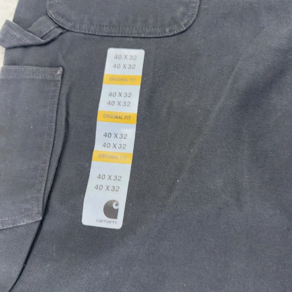 Carhartt Jeans Mens 40x32 Black Loose Straight Washed Duck Dungaree Orginal Fit